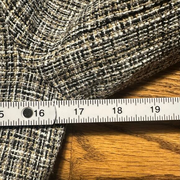 Lulu’s Small Gray Tan Tweed Fitted Double Breasted Classic Neutral Pea Coat - Picture 5 of 7